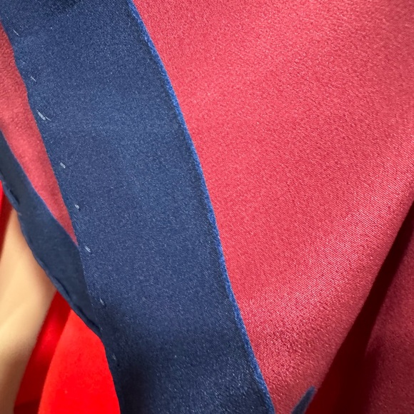 Cartier Jaguar Red and Navy Hand Rolled Silk Scarf - Picture 3 of 8